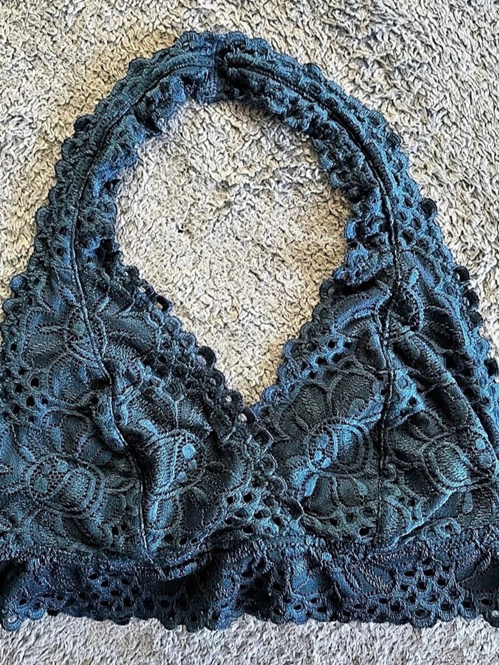 Free People Last Dance Lace Halter Bralette Black